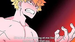 Kirishima gets turned on when he sees Bakugo naked with the addition of then he fucks him